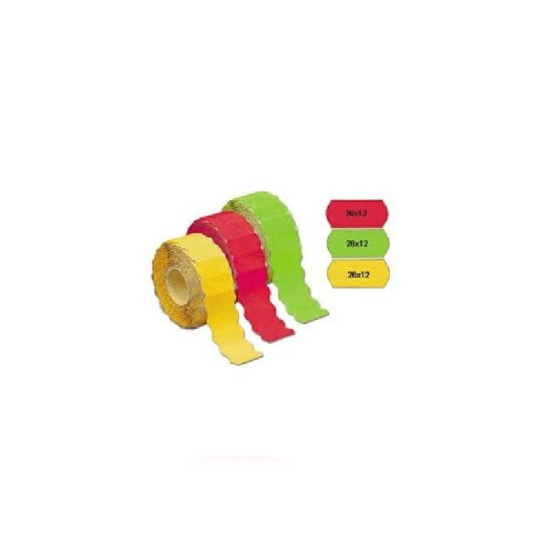 Etichette prezzatrice rotolo mm. 26x12 arancio onda