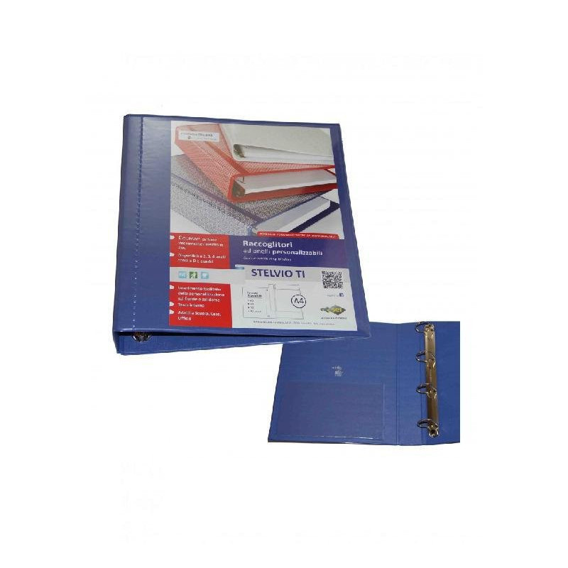Raccoglitore cm.22x30 4 anelli stelvio 4d 50ti blu