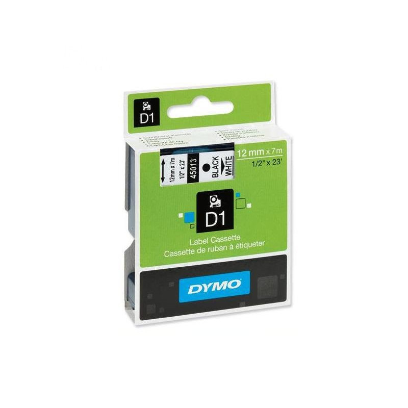 Dymo nastro d1 mm.12x7mt. bk-wh 45013